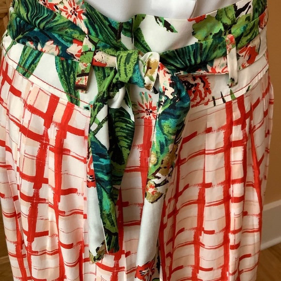 MAEVE Red & Green County Fair Pleated Skirt Size 8 - Picture 6 of 16